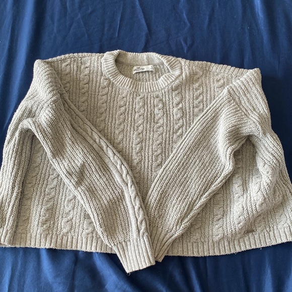 Hollister Bundle 2 Oversized Knit Crop Top Sweaters White and Grey 🤍🩶🤍🩶 - Picture 6 of 6